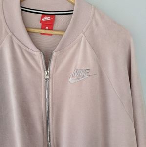 Nike light pink velvety jacket, size XL